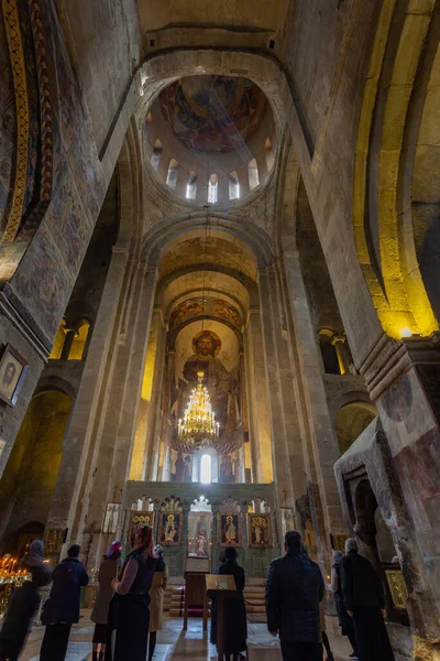 Mtskheta Georgia April 2022 Ancient Orthodox Frescoes Interior Svetitskhoveli Cathedral — Zdjęcie stockowe