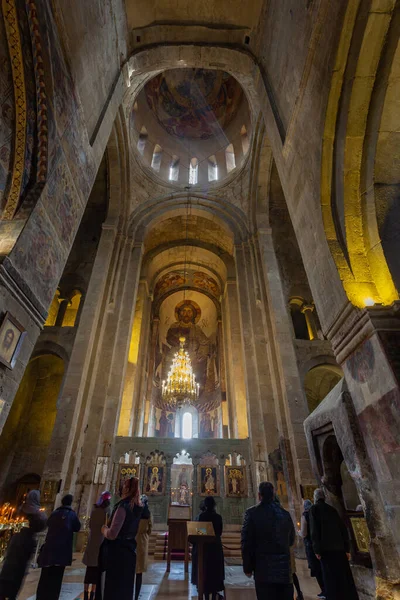 Mtskheta Georgia April 2022 Ancient Orthodox Frescoes Interior Svetitskhoveli Cathedral — Stock Photo, Image