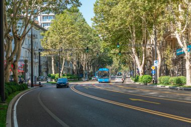 Tiflis, Georgia - 18 Eylül 2021: Chavchavadze Bulvarı, Tiflis. Seyahat