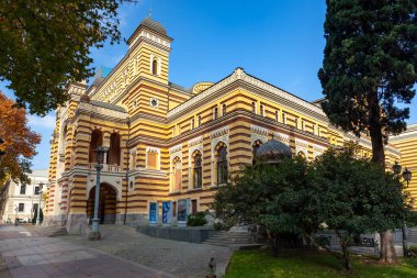 Tiflis, Gürcistan - 14 Kasım 2021: Gürcistan Ulusal Opera ve Bale Tiyatrosu, Tiflis, kültür
