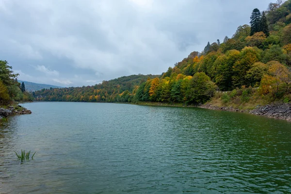 Beautiful Autumn Landscape Pond Racha Region Georgia Nature — Photo