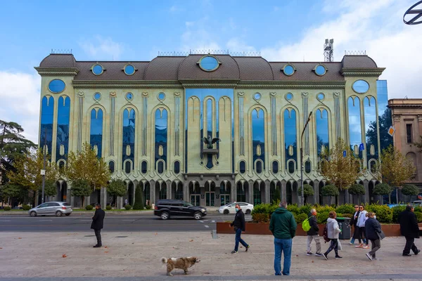 Tbilisi Georgia Novembre 2021 Bellissimo Edificio Sul Viale Rustaveli Viaggio — Foto Stock