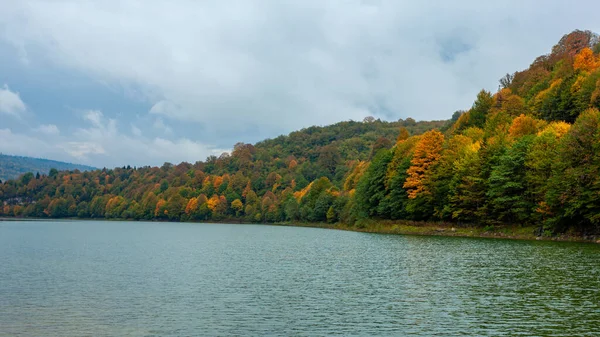 Beautiful Autumn Landscape Pond Racha Region Georgia Nature — Photo