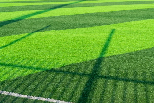 Sztuczna Zielona Trawa Profesjonalnym Boisku Piłki Nożnej Sport — Zdjęcie stockowe
