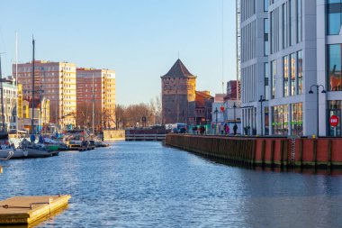 Gdansk, Poland - 12 March, 2022: Stagiewna Gate in Gdansk. Brick tower. Travel