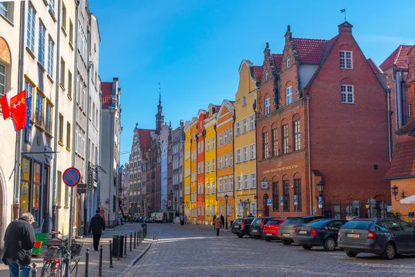 Gdansk Poland March 2022 Colorful Medieval Townhouses Gdansk Most Notable — стоковое фото