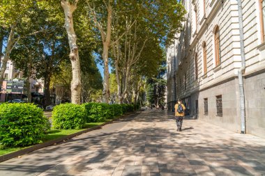 Tiflis, Gürcistan - 18 Eylül 2021: Tiflis Devlet Üniversitesi, 1918. Eğitim