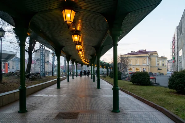 Krakow Poland March 2022 Green Filars Walkway Central Train Station — Foto de Stock