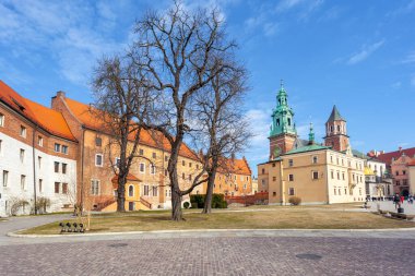 Krakow, Poland - 14 March, 2022: Wawel castle famous landmark in Krakow. Travel