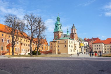 Krakow, Poland - 14 March, 2022: Wawel castle famous landmark in Krakow. Travel