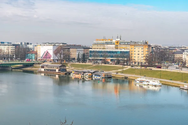 Krakow Poland March 2022 Vistula River Wawel Castle Krakow Travel — 图库照片