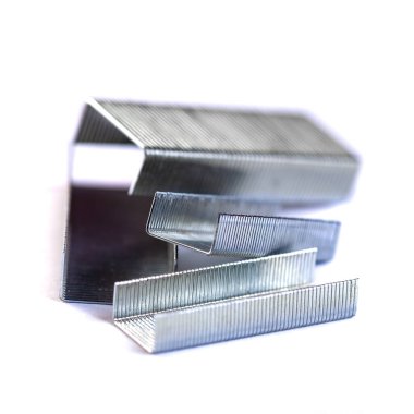 Staples for staple gun isolated on white background. Object