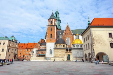 Krakow, Poland - 14 March, 2022: Wawel castle famous landmark in Krakow. Travel