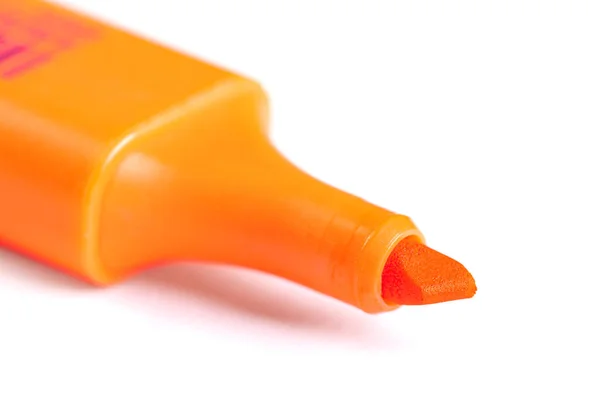Orange Highlighter Isolated White Background Close View — Stock Photo, Image