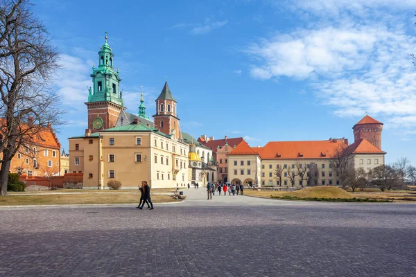 Krakow, Poland - 14 March, 2022: Wawel castle famous landmark in Krakow. Travel