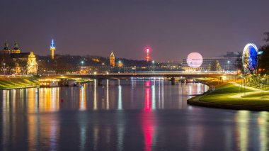 Krakow, Poland 14 March, 2022: The landscape of the city of Krakow on the Vistula River. Travel