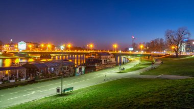 Krakow, Poland 14 March, 2022: The landscape of the city of Krakow on the Vistula River. Travel