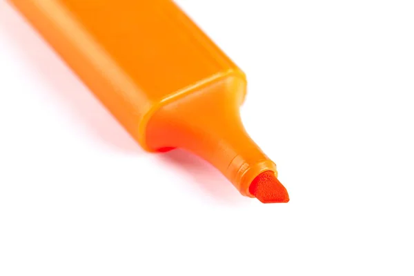 Orange Highlighter Isolated White Background Close View — Stock Photo, Image