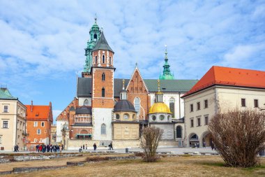 Krakow, Poland - 14 March, 2022: Wawel castle famous landmark in Krakow. Travel