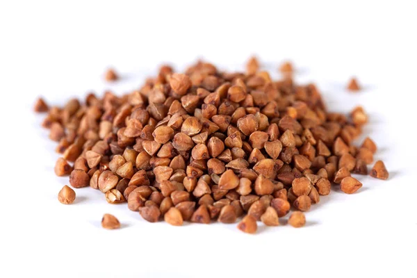 Pile Buckwheat Seeds Isolated White Background Closeup Food — Stockfoto