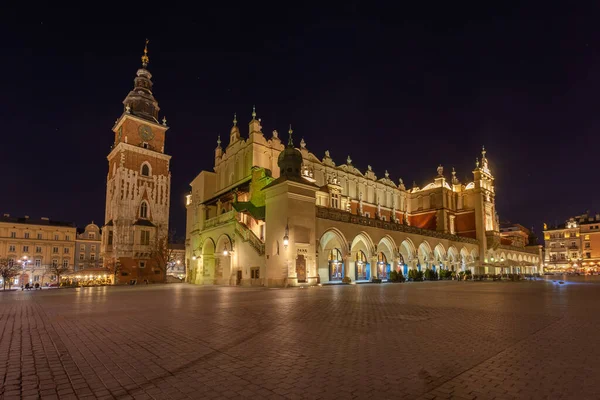 Krakow Poland March 2022 Kracow Main Square Night Travel — Foto de Stock