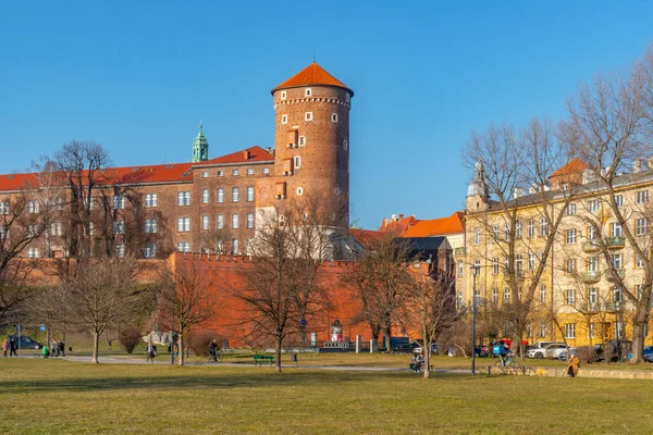 Krakow Poland March 2022 Wawel Castle Sandomierska Tower Krakow Travel — Stockfoto
