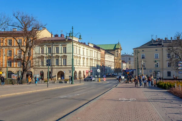 Краков Польша Марта 2022 Года Старые Исторические Здания Кракове Поездки — стоковое фото