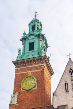 Wawel hill with cathedral and castle in Krakow. Clock tower. travel