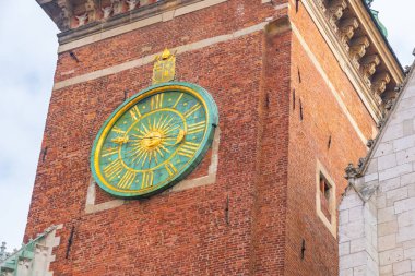 Wawel hill with cathedral and castle in Krakow. Clock tower. travel