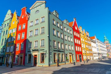 Gdansk, Poland - 11 March, 2022: Colorful medieval townhouses in gdansk, the most notable tourist attractions of the city