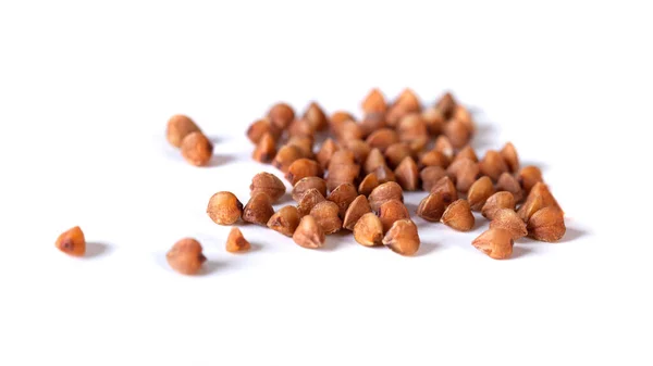 Pile Buckwheat Seeds Isolated White Background Closeup Food — Stock Photo, Image