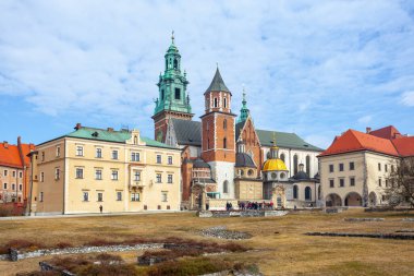 Krakow, Poland - 14 March, 2022: Wawel castle famous landmark in Krakow. Travel