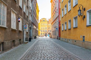 Gdansk, Poland - 12 March, 2022: Colorful medieval townhouses in gdansk, the most notable tourist attractions of the city