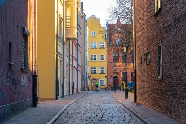 Gdansk, Poland - 12 March, 2022: Colorful medieval townhouses in gdansk, the most notable tourist attractions of the city