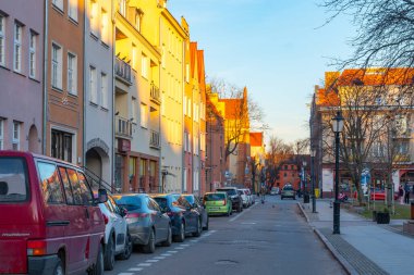 Gdansk, Poland - 12 March, 2022: Colorful medieval townhouses in gdansk, the most notable tourist attractions of the city