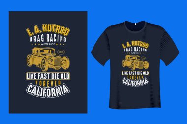 Car L A Hotrod T Shirt Design Template