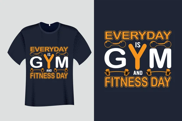 Todos Dias Ginásio Fitness Day Shirt —  Vetores de Stock