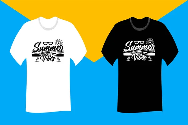 Verão Vibrações Svg Corte Arquivo Shirt Design — Vetor de Stock