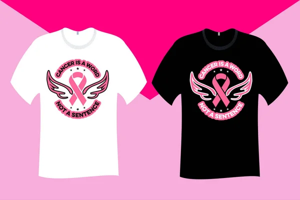 Cancer Word Sentence Breast Cancer Shirt Design — Stockový vektor