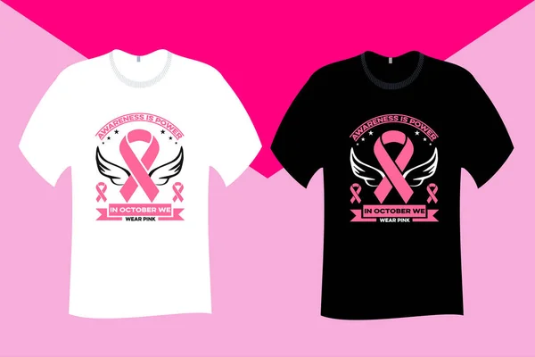 Awareness Power October Wear Pink Shirt Design — Stockový vektor