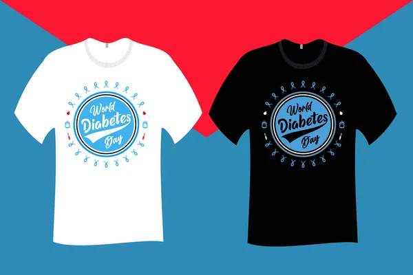 Dia Mundial Diabetes Shirt Design —  Vetores de Stock