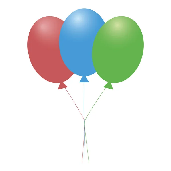 Tres Globos Sobre Fondo Blanco — Vector de stock