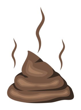 Pile of Shit Isolated on White. Stinking Poo Icon