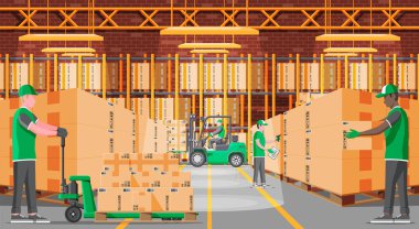 Warehouse Shelves with Goods clipart