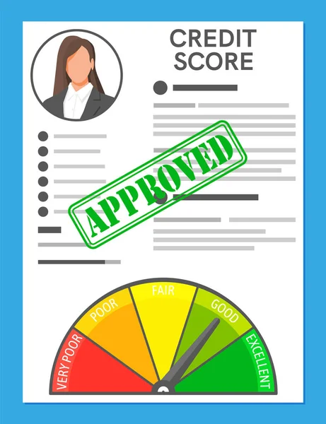 Індикатор кредитної оцінки та показник у звіті . — стоковий вектор