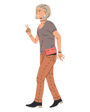 Moda Kadını Parmaklarıyla Barış Hareketi Gösteriyor.