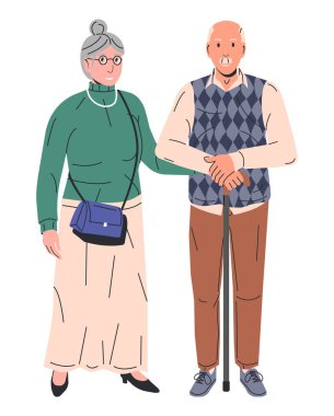 Cute Eldery Couple Isolated.