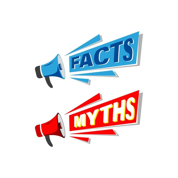 Mitos Fakta Gaya Stroke Datar Tren Modern Logotype Desain Grafis - Stok Vektor