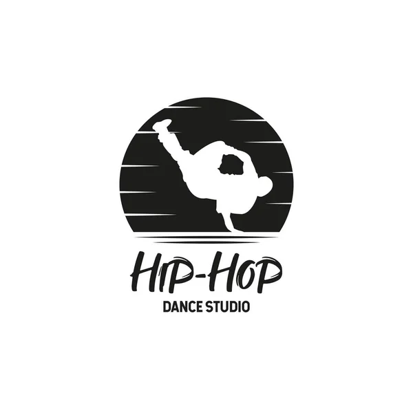 Logo Hip Hop Dance Přestávka Taneční Školy Nebo Studio Znamení — Stockový vektor