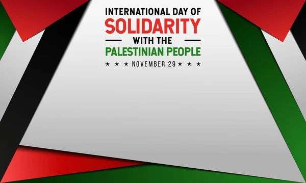 Giornata Internazionale Solidarietà Con Popolo Palestinese Poster Sullo Sfondo Novembre — Vettoriale Stock
